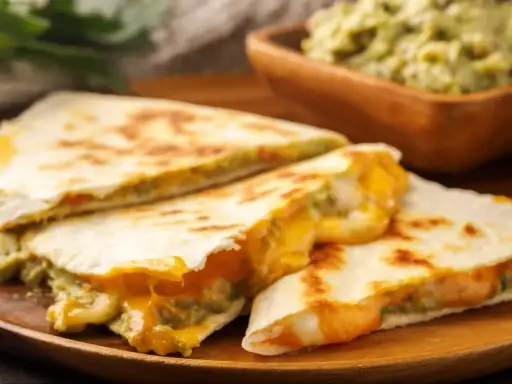 Pyszne quesadillas z roztopionym serem i guacamole. Idealna lekka kolacja na szybko, gdy brakuje czasu na gotowanie.